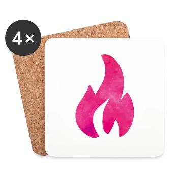 flamme feuer pink - Untersetzer (4er-Set) - Weiß - Vorne