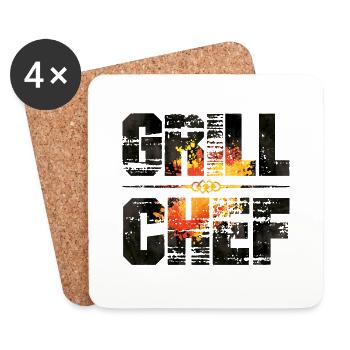 grill chef - Untersetzer (4er-Set) - Weiß - Vorne