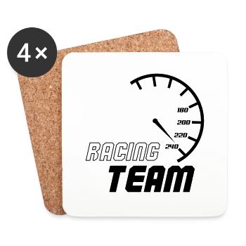 racing_team_001 - Untersetzer (4er-Set) - Weiß - Vorne
