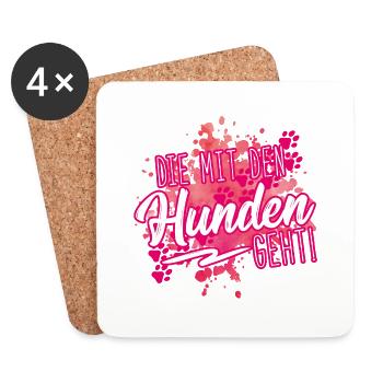 mit den hunden geht - Untersetzer (4er-Set) - Weiß - Vorne