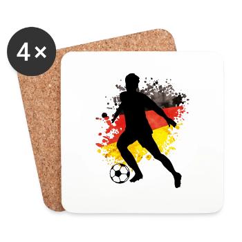 fussballer deutschland - Untersetzer (4er-Set) - Weiß - Vorne