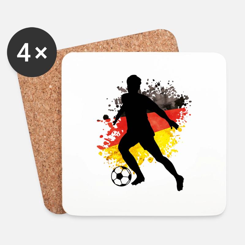 fussballer deutschland - Untersetzer (4er-Set) - Weiß