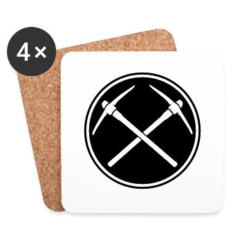 design circle stamp button round 2 cross logo pick - Coasters (set of 4) - white - Front