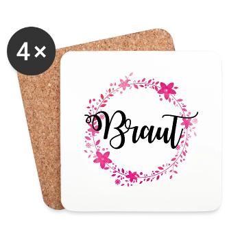 braut kranz - Untersetzer (4er-Set) - Weiß - Vorne