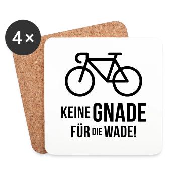Keine Gnade Für Die Wade! Rennrad Radsport Radl V1 - Untersetzer (4er-Set) - Weiß - Vorne