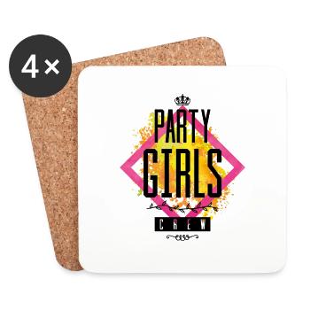 party girls crew crown colors - Untersetzer (4er-Set) - Weiß - Vorne