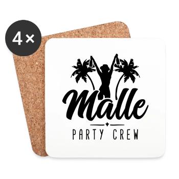 malle party crew palmen - Untersetzer (4er-Set) - Weiß - Vorne