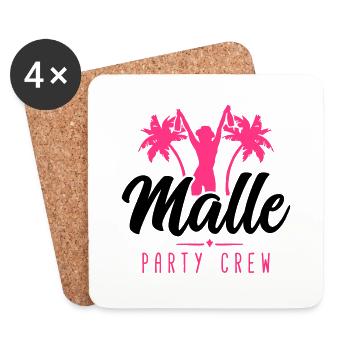 malle party crew palme - Untersetzer (4er-Set) - Weiß - Vorne
