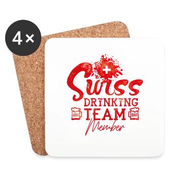 swiss drinking team member - Untersetzer (4er-Set) - Weiß - Vorne