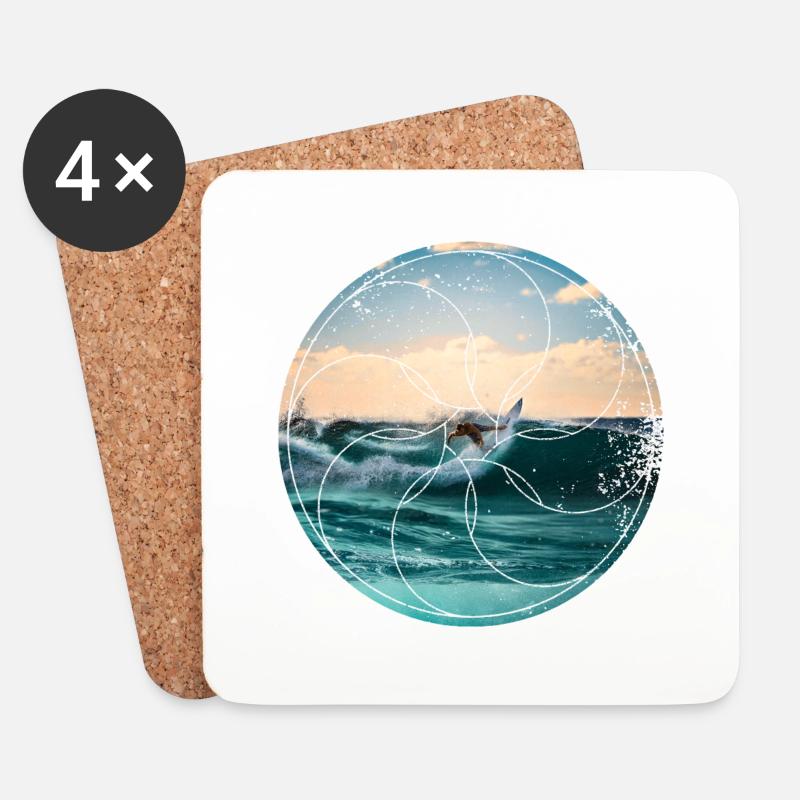 Surfer - Untersetzer (4er-Set) - Weiß