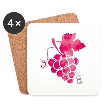weintrauben wasserfarben pink - Untersetzer (4er-Set) - Weiß - Vorne