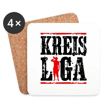 kreis liga saufen - Untersetzer (4er-Set) - Weiß - Vorne