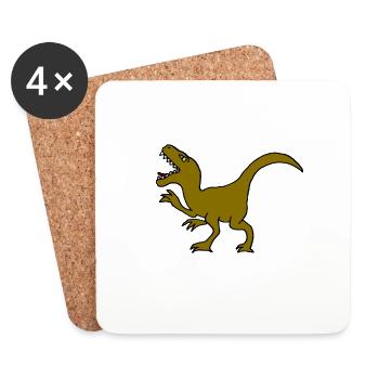 Tyrannosaurus Rex, T-Rex - Dessous de verre (lot de 4) - blanc - Devant