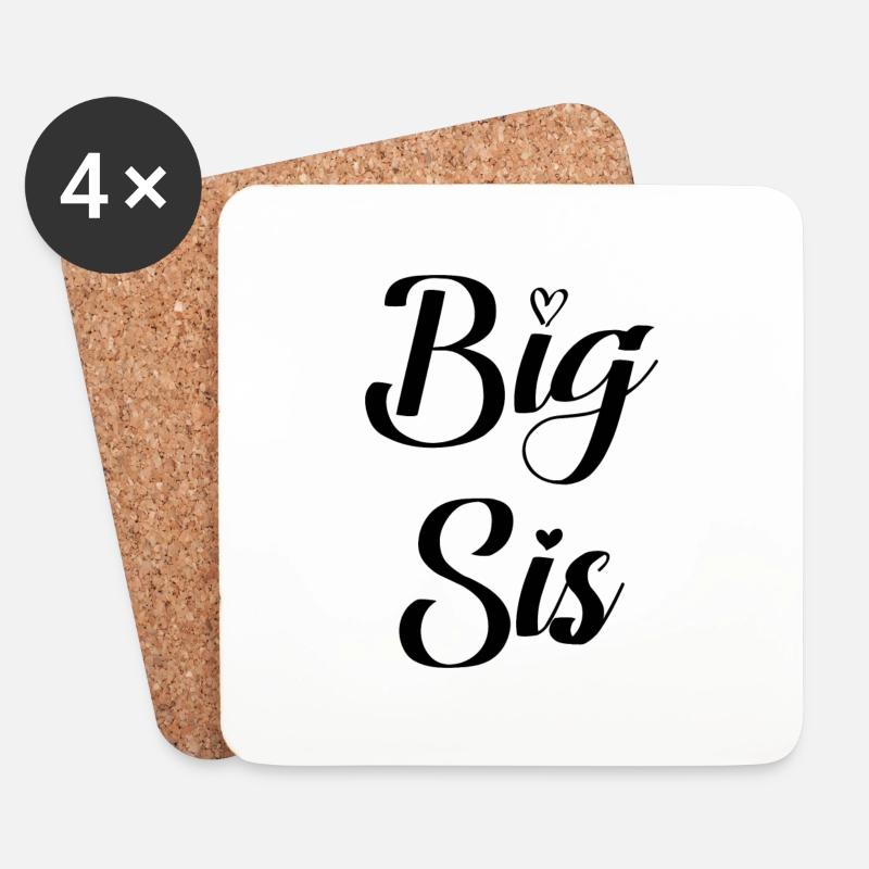 Big Sis Sister Schwester Geschenk - Untersetzer (4er-Set) - Weiß