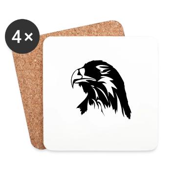 Eagle head eagle - Coasters (set of 4) - white - Front