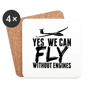 Flying Glider Gliding hobby gifts - Coasters (set of 4) - white - Front
