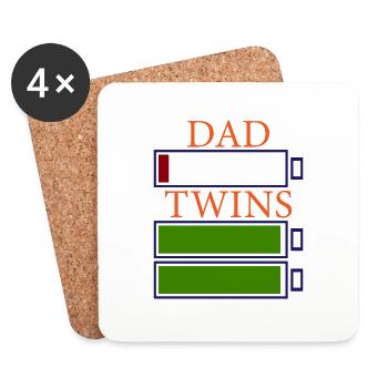 Dad Twins Dad Father Father's Day Gift - Coasters (set of 4) - white - Front