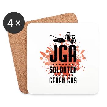 jga soldaten party - Untersetzer (4er-Set) - Weiß - Vorne
