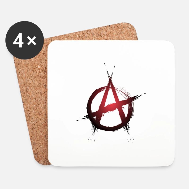 Anarchie Symbol - Untersetzer (4er-Set) - Weiß