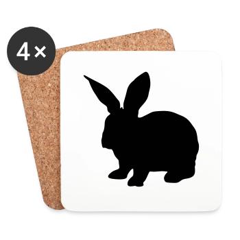 hase silhouette - Untersetzer (4er-Set) - Weiß - Vorne