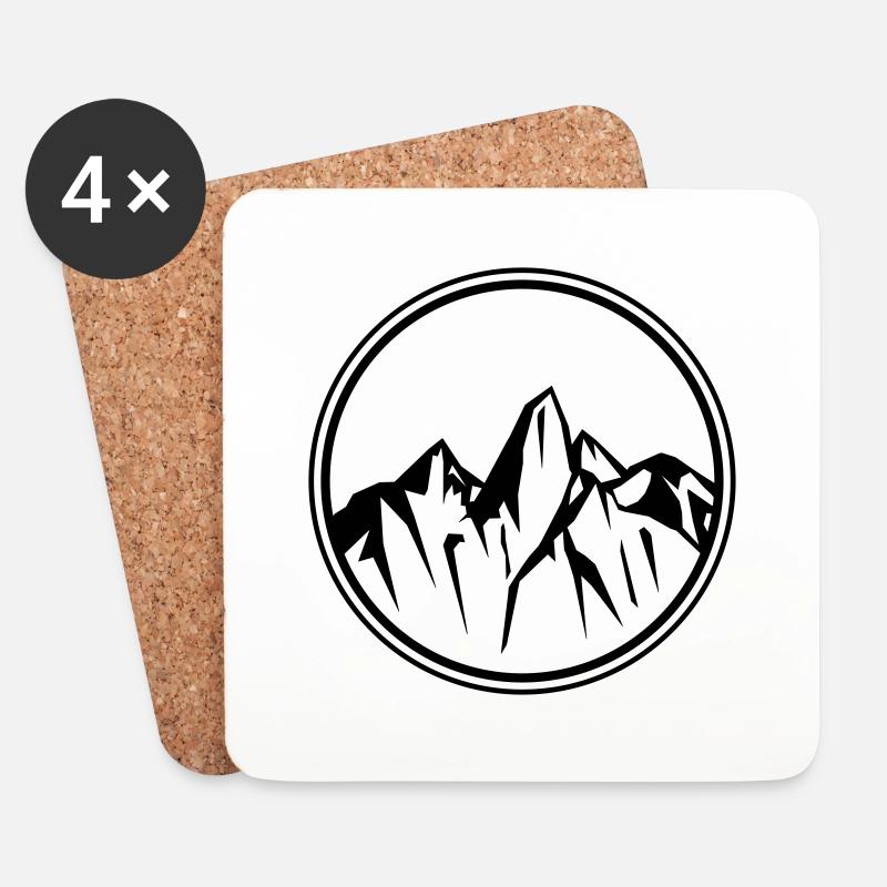 mountains - Untersetzer (4er-Set) - Weiß