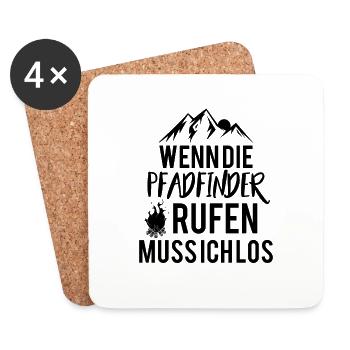 Pfadfinder | Abzeichen Natur Lagerfeuer Geschenke - Untersetzer (4er-Set) - Weiß - Vorne