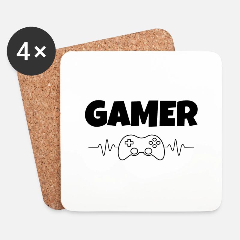 Ich bin Gamer! Computer Gamer Gaming Geschenk - Untersetzer (4er-Set) - Weiß