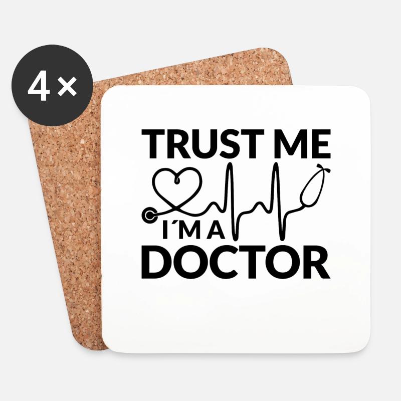 Vertrau mir ich bin ein Doktor - Untersetzer (4er-Set) - Weiß