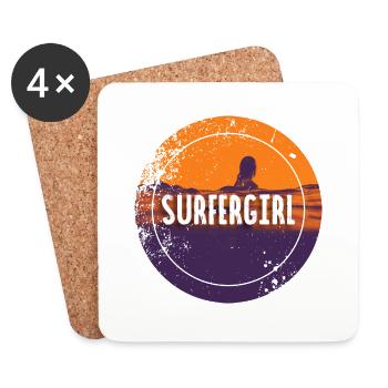 SURFERGIRL - Dessous de verre (lot de 4) - blanc - Devant