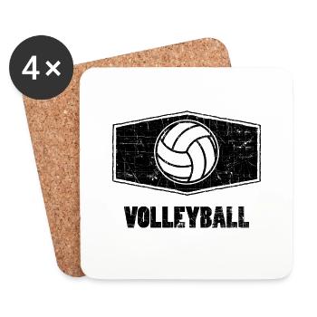 Volleyball Volleyballer Beachvolleyball Damen Cup - Untersetzer (4er-Set) - Weiß - Vorne