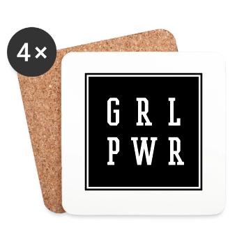 GRL PWR - Untersetzer (4er-Set) - Weiß - Vorne