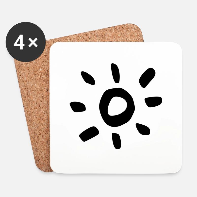 Sonne - Untersetzer (4er-Set) - Weiß