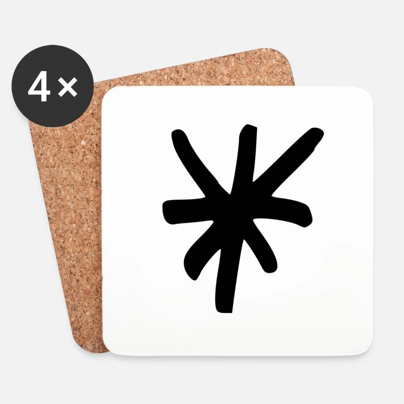 asterisk - Coasters (set of 4) - white