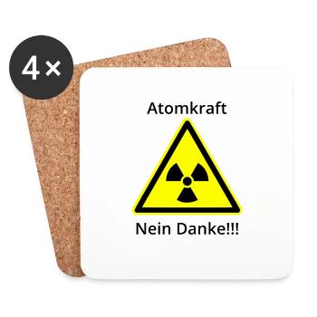 Atomkraft - Nein Danke - Untersetzer (4er-Set) - Weiß - Vorne