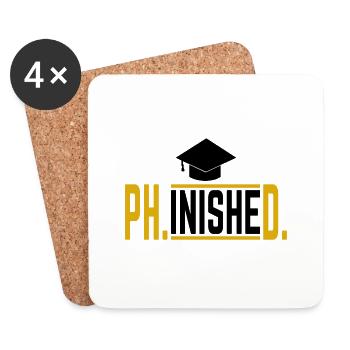 Phinished Phd Doctor Graduation Gift - Coasters (set of 4) - white - Front