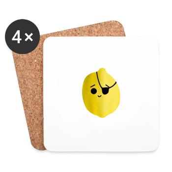 Pirate lemon - Coasters (set of 4) - white - Front