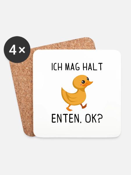 Ich mag halt Enten ok Geschenk - Untersetzer (4er-Set) - Weiß