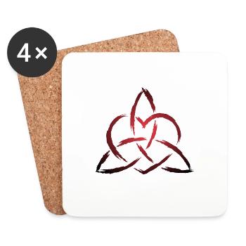 Triquetra Keltisches Herz Knoten Symbol - Untersetzer (4er-Set) - Weiß - Vorne