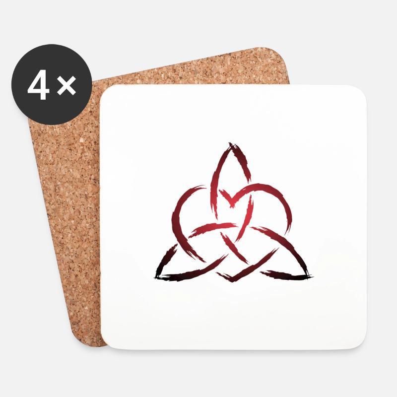 Triquetra Keltisches Herz Knoten Symbol - Untersetzer (4er-Set) - Weiß