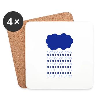 Bit Regen Wolke Informatiker - Untersetzer (4er-Set) - Weiß - Vorne