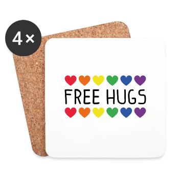 Free Hugs LGBT Gay Pride gift - Coasters (set of 4) - white - Front