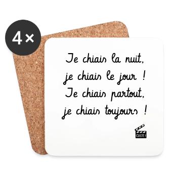 Je chiais la nuit, je chiais le jour... - Dessous de verre (lot de 4) - blanc - Devant