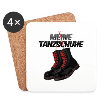 Meine Tanzschuhe Springerstiefel - Untersetzer (4er-Set) - Weiß - Vorne