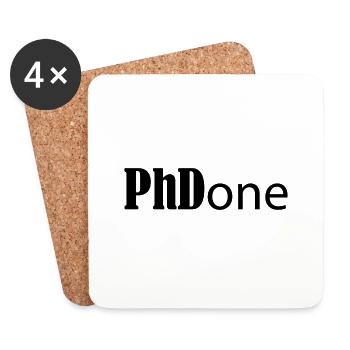 Phdone Phd Done cadeau de remise des diplômes - Dessous de verre (lot de 4) - blanc - Devant