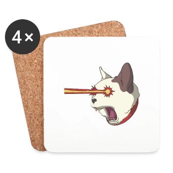 Cathode cat tomcat laser - Coasters (set of 4) - white - Front
