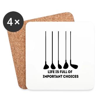 Life is full of important Choices golf gift - Coasters (set of 4) - white - Front