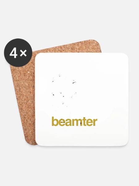 Lustiger Beamten Sprüche - Untersetzer (4er-Set) - Weiß