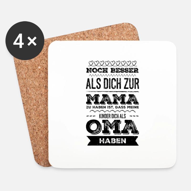 Noch besser als Mama bist Du als Oma Shirt - Untersetzer (4er-Set) - Weiß