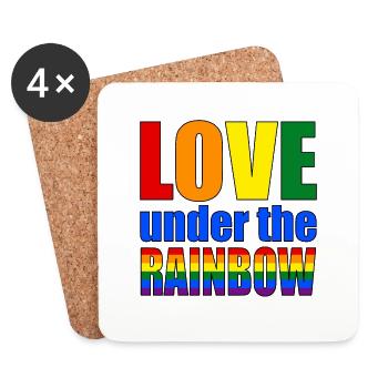 Love under the rainbow - Coasters (set of 4) - white - Front