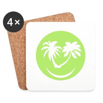 palm smiley smile smile - Coasters (set of 4) - white - Front